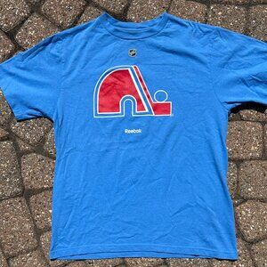 Reebok Nordiques NHL Hockey Quebec Colorado T Shirt Mens Sz L